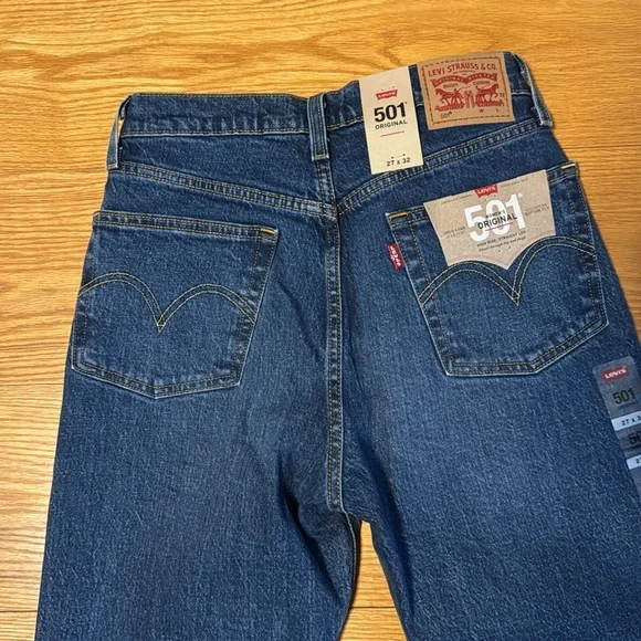 Levi’s women’s 501 original high rise straight leg jean size 27 brand new w tags - Picture 8 of 10